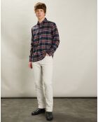 Chemise en Flanelle regular Paul indigo/jade