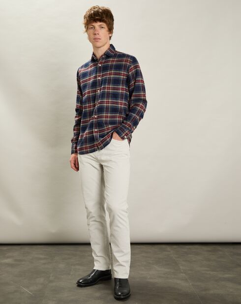 Chemise en Flanelle regular Paul indigo/jade