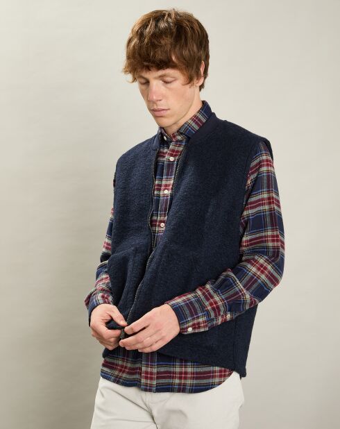 Gilet en Fausse Fourrure marine