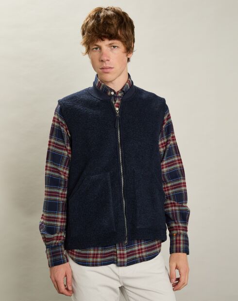 Gilet en Fausse Fourrure marine