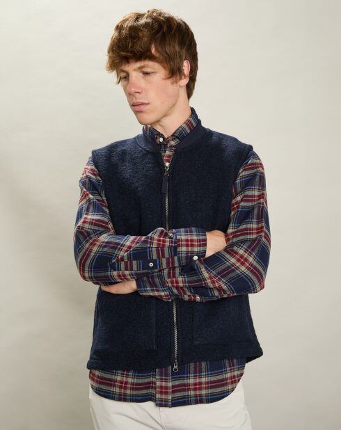 Gilet en Fausse Fourrure marine