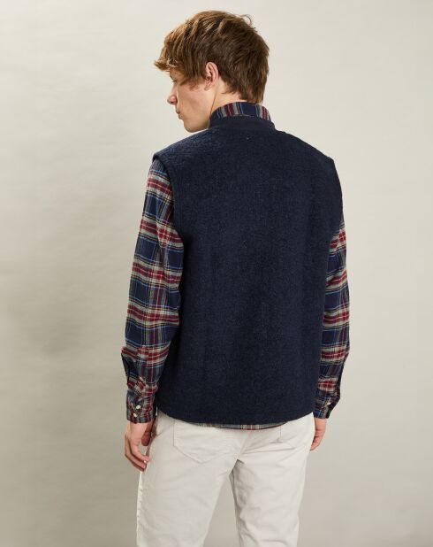 Gilet en Fausse Fourrure marine