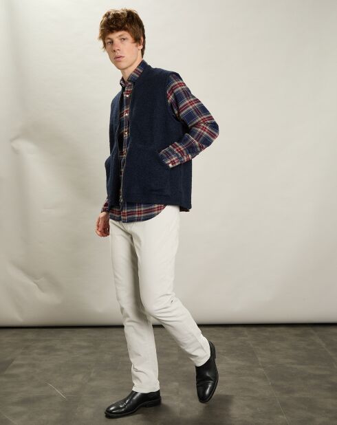 Gilet en Fausse Fourrure marine