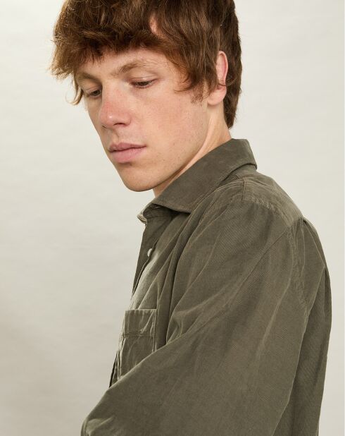 Chemise regular en Velours Milleraies Paul Pat militaire