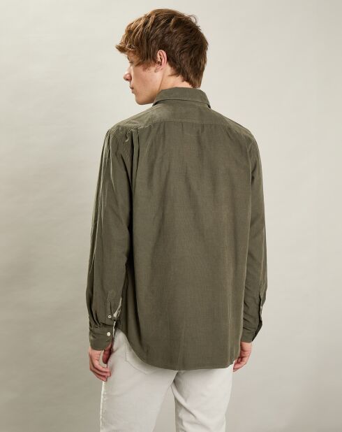 Chemise regular en Velours Milleraies Paul Pat militaire