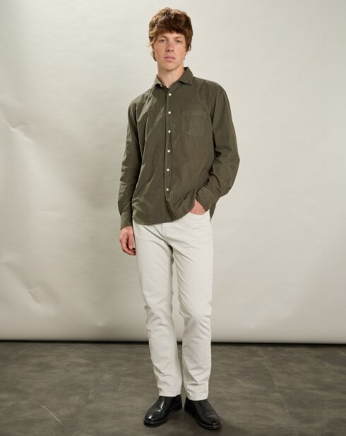 Chemise regular en Velours Milleraies Paul Pat militaire
