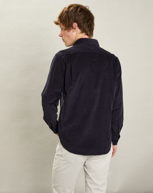 Chemise regular en Velours côtelé Paul Pat bleu marine foncé