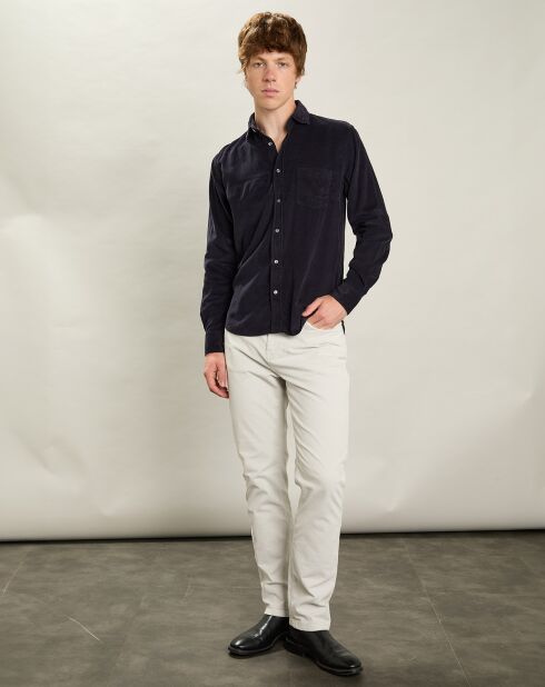 Chemise regular en Velours côtelé Paul Pat bleu marine foncé