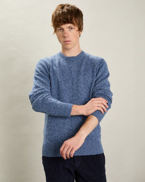 Pull 100% Laine Équipage Sans Couture denim