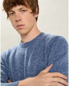 Pull 100% Laine Équipage Sans Couture denim