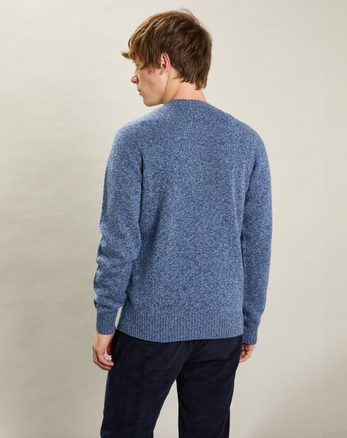Pull 100% Laine Équipage Sans Couture denim