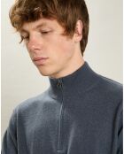 Pull en Laine & Cachemire Camionneur bleu pétrole