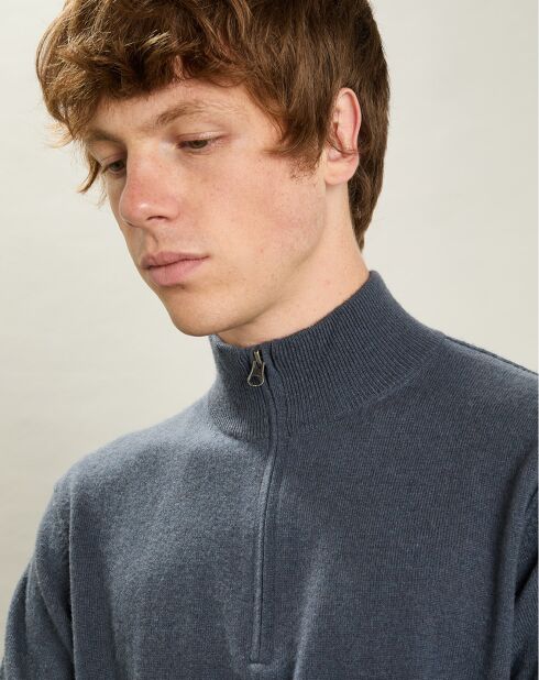 Pull en Laine & Cachemire Camionneur bleu pétrole