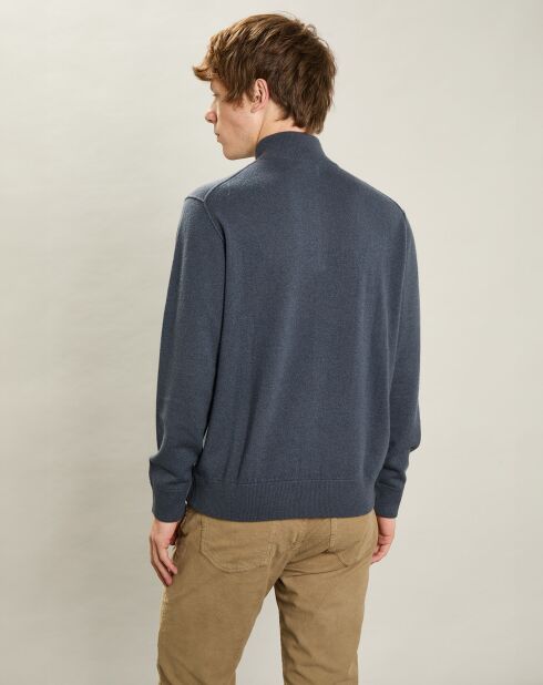 Pull en Laine & Cachemire Camionneur bleu pétrole