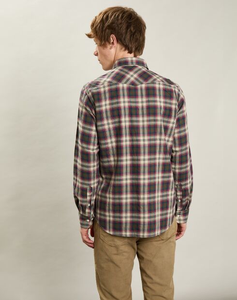 Chemise Tempête rouge/beige