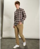 Chemise Tempête rouge/beige