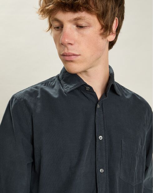 Chemise regular en Velours Milleraies Paul Pat carbone
