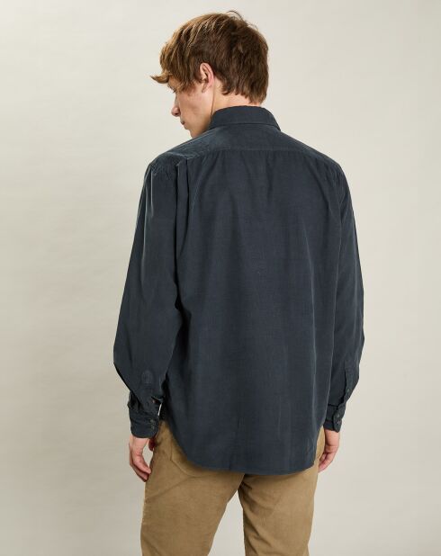 Chemise regular en Velours Milleraies Paul Pat carbone