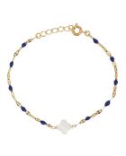 Bracelet Ibiza Fleur nacre doré/bleu