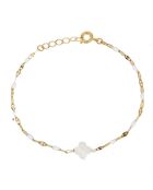 Bracelet Ibiza Fleur nacre doré/blanc