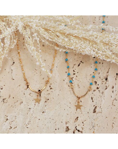 Collier Aya doré/turquoise