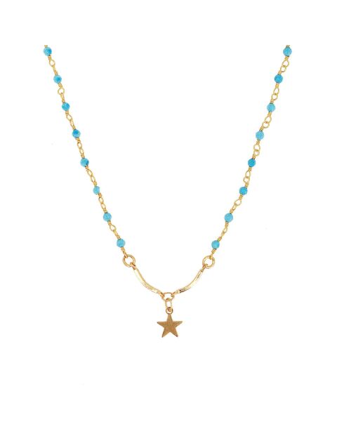 Collier Aya doré/turquoise