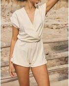 Combi-Short en Coton Bio Alicia blanc cassé