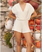 Combi-Short en Coton Bio Alicia blanc cassé
