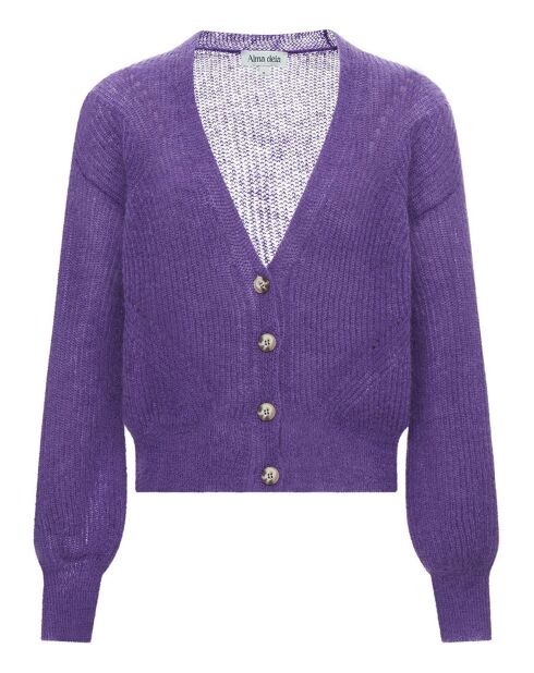 Lilafarbener Aqua-Cardigan