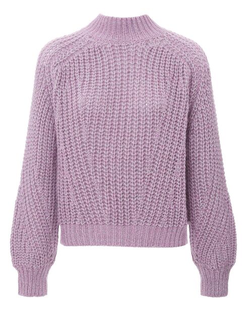 Fliederfarbener Aura Pullover aus Wollmischung