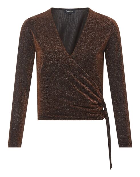Braunes Wickeloberteil Aya mit Glitzer