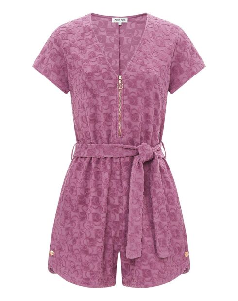 Plüschfarbener Playsuit Calista aus Biobaumwolle