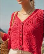 Cardigan Cloda rouge framboise