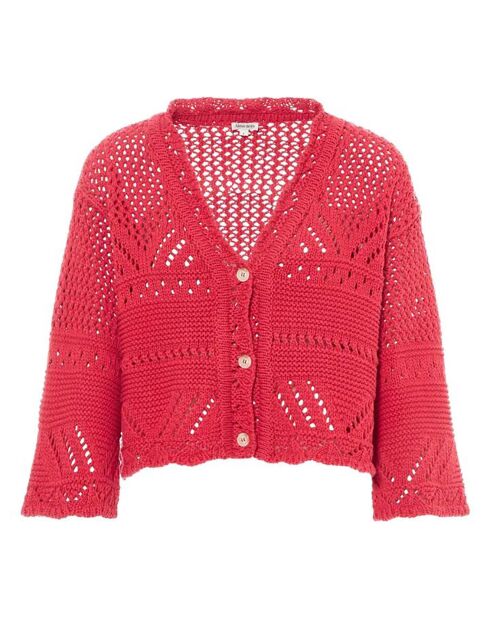 Cloda himbeerrote Strickjacke