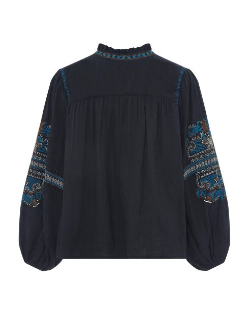 Blusa negra de algodón orgánico Enora