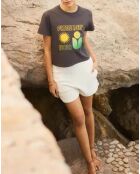Pantaloncini in cotone biologico Off-white Flora