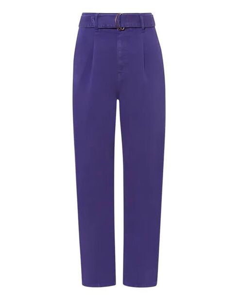 Blaue Papiertütenjeans Freja aus Bio-Baumwolle