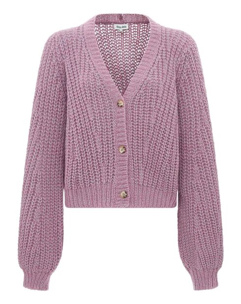 Cardigan en Laine mélangée Jaspe lilas