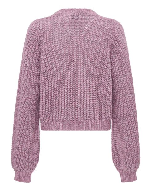 Lilafarbener Jaspis-Cardigan aus Wollmischung