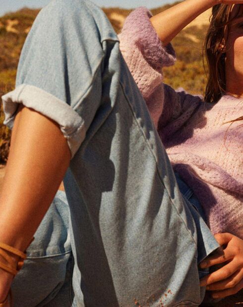 Lilafarbener Maggy-Pullover aus Wollmischung