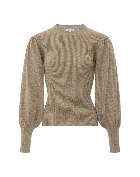 Haselnussfarbener Perlmuttpullover