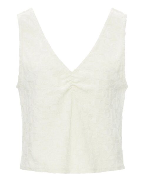 Cremefarbenes Tanktop Nerea aus Bio-Baumwolle