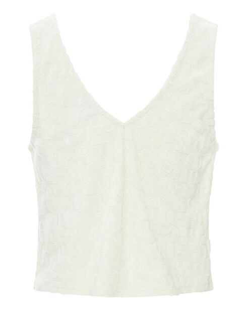 Cremefarbenes Tanktop Nerea aus Bio-Baumwolle