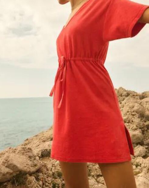 Robe en Coton Bio Portia corail