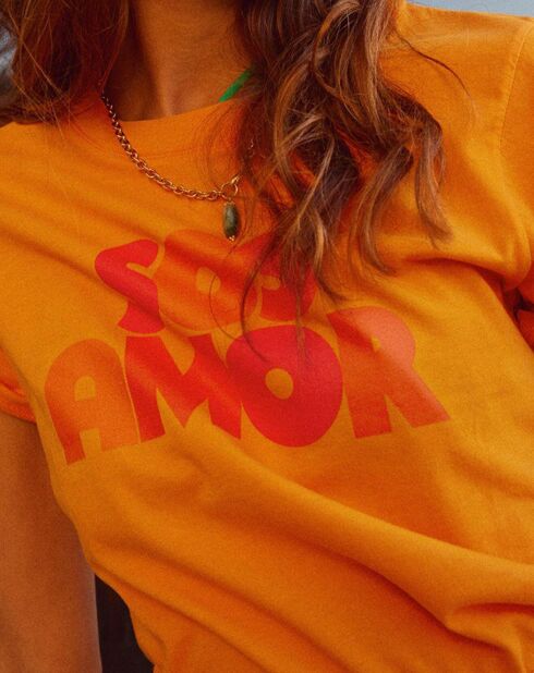 T-Shirt en Coton Bio Rosa abricot
