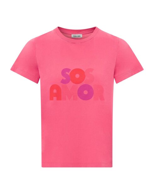 T-Shirt en Coton Bio Rosa rose fuschia