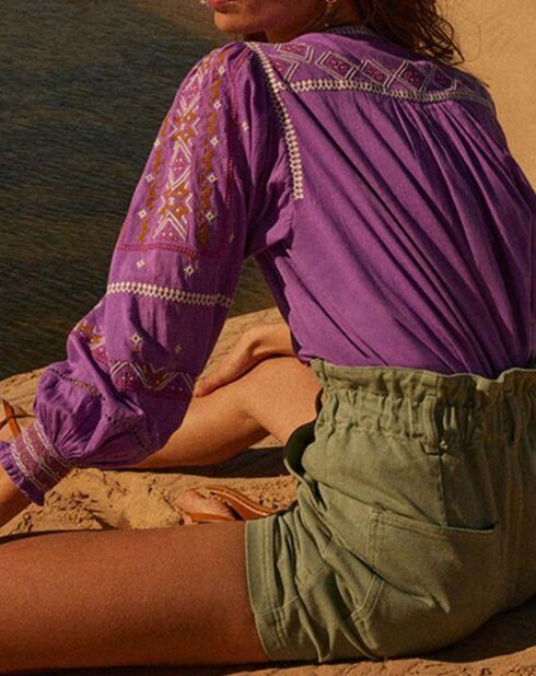 Theos violette Bluse
