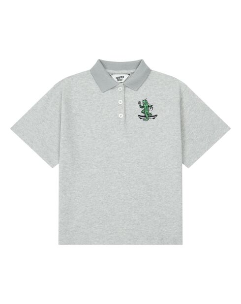 Polo en Coton Bio Ben gris chiné