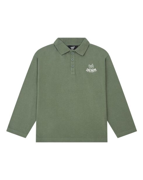Polo Benny green de manga larga de algodón