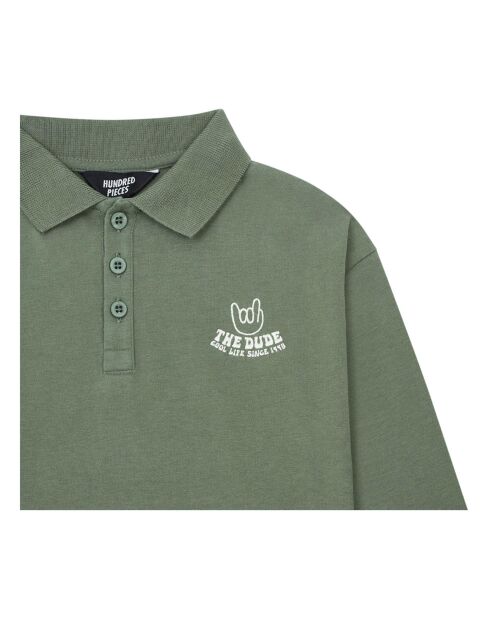 Polo Benny green de manga larga de algodón